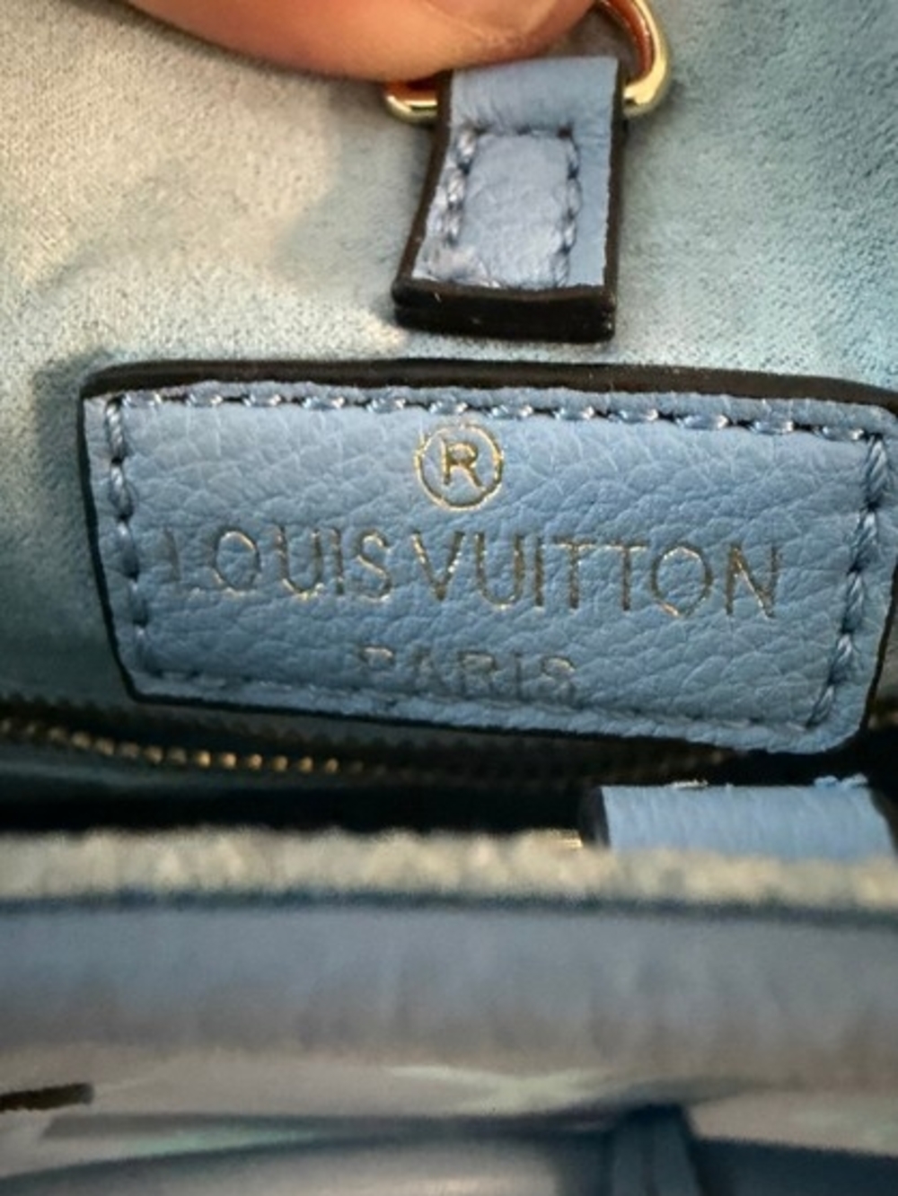 Blue Tote with Pastel Monogram Accents - Picture 5 of 5